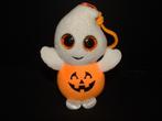 TY PUMPKIN POPJE HALLOWEEN SLEUTELHANGER VELOURS WIT, Verzenden, Nieuw, Overige typen