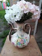 antieke vaas met kunstbloemen, Minder dan 50 cm, Zo goed als nieuw, Ophalen, Overige kleuren