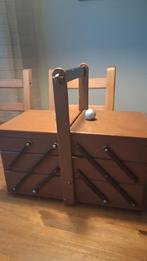 Vintage Houten Naaikist, Huis en Inrichting, Woonaccessoires | Kisten, Ophalen, Minder dan 50 cm, Gebruikt, Minder dan 50 cm