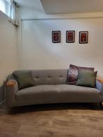 Montèl Designerbank | Grijs met leren accent | 3-zits | €350, Montèl, 75 tot 100 cm, Ophalen of Verzenden, Zo goed als nieuw