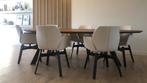 6 mobitec mood 95 stoelen met arm houten onderstel draaiend, Huis en Inrichting, Ophalen, Wit, Zo goed als nieuw, Vijf, Zes of meer stoelen