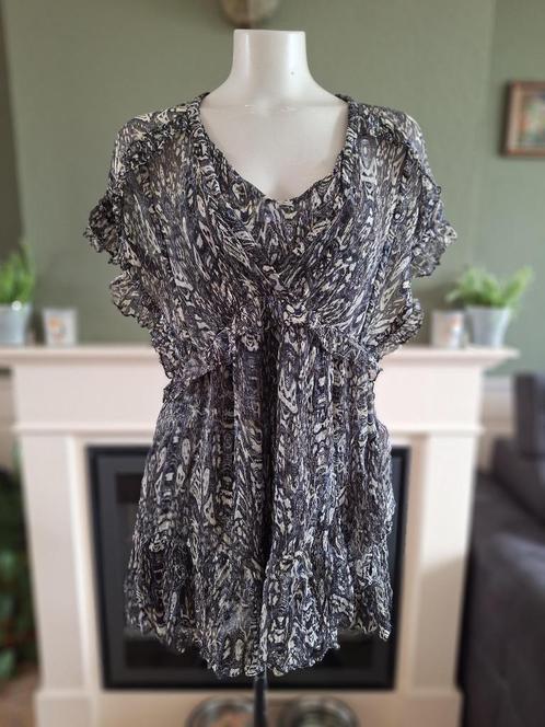 Iro zwart beige zwierig tuniek onder en over top 40 Gratis V, Kleding | Dames, Blouses en Tunieken, Zo goed als nieuw, Maat 38/40 (M)