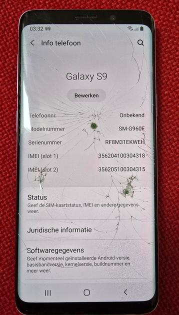Samsung Galaxy S9 - Glasschade - Alles werkt beschikbaar voor biedingen