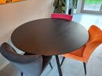 Ronde zwarte eettafel - 150cm diameter, Huis en Inrichting, Tafels | Eettafels, 150 tot 200 cm, Rond, Ophalen of Verzenden, Zo goed als nieuw