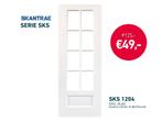 Binnendeur - Skantrae - Massieve paneeldeuren - LEEGVERKOOP!, Ophalen of Verzenden, Nieuw, Glas, Binnendeur