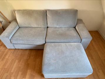 Ikea kivik 3–zits Tallmyra wit/zwart + voetenbank - afbeelding 1
