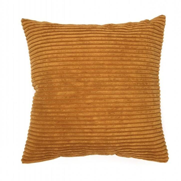 Corduroy Rib kussenhoes cognac | 45 x 45 cm, Huis en Inrichting, Woonaccessoires | Kussens, Nieuw, Overige kleuren, Vierkant, Verzenden