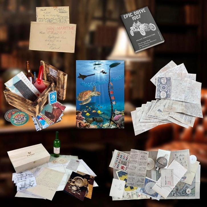 7 complete Escape Games in één pakket – Nu €147 i.p.v. €297, Hobby en Vrije tijd, Gezelschapsspellen | Bordspellen, Nieuw, Een of twee spelers