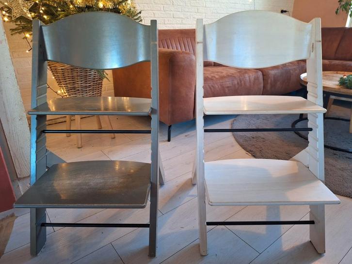 Twee Meegroeistoelen, Kinderen en Baby's, Kinderstoelen, Gebruikt, Meegroeistoel, Ophalen of Verzenden