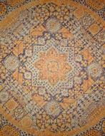 Nieuw rond vloerkleed oker geel jeans blue 140x140cm, Huis en Inrichting, Stoffering | Tapijten en Kleden, ., Nieuw, Crème, Ophalen of Verzenden