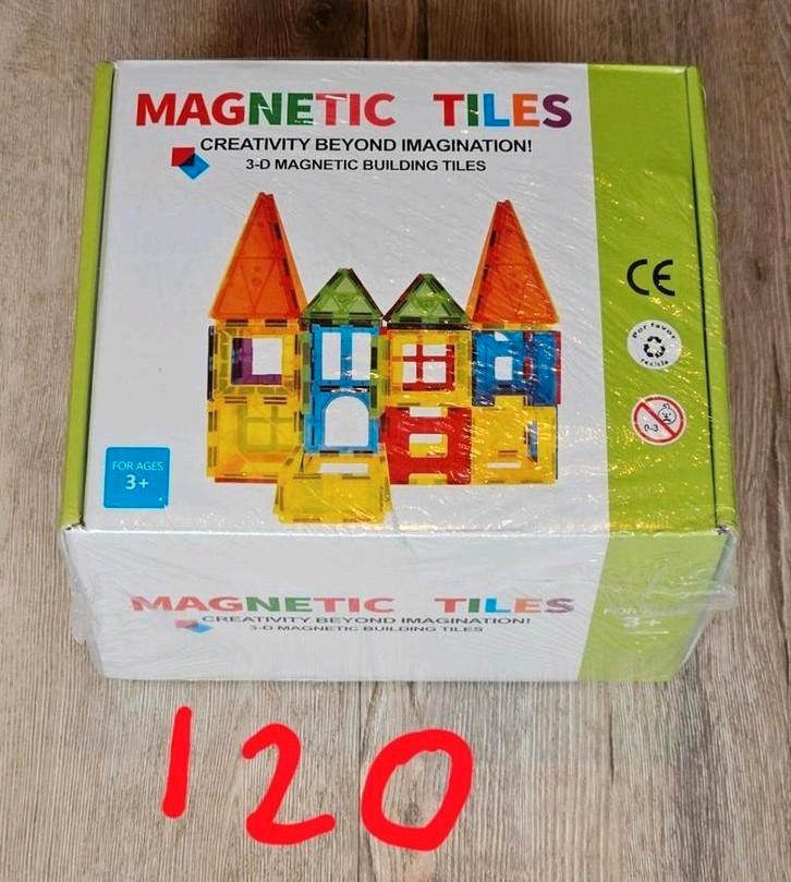 Magnetic Tiles | Nieuw | 120 delig, Kinderen en Baby's, Speelgoed | Educatief en Creatief, Nieuw, Knutselen, Bouwen, Puzzelen