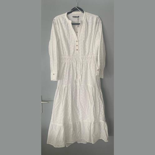 Zara witte katoenen jurk - maat L, Kleding | Dames, Jurken, Nieuw, Maat 42/44 (L), Wit, Onder de knie, Ophalen of Verzenden