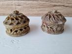 2 Mooie Vintage Marmer Woestijnroos Opberg Bakjes -Trinket, Verzenden