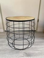 Bijzettafel zwart metalen draden, Huis en Inrichting, Tafels | Bijzettafels, Minder dan 55 cm, Metaal of Aluminium, Rond, Zo goed als nieuw