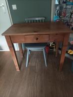 Oud grenen tafel/bureau met Lade, Ophalen
