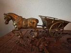 Koperen beeld van paard en wagen, Antiek en Kunst, Antiek | Koper en Brons, Ophalen of Verzenden, Koper