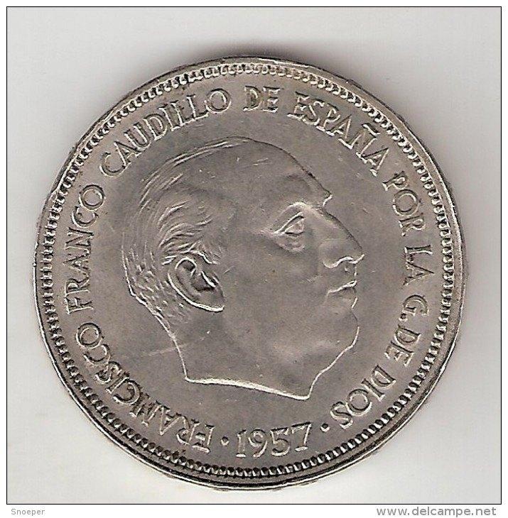 spain 25 pesetas 1957 (58) !!! km 787 xf, Postzegels en Munten, Munten | Europa | Niet-Euromunten, Verzenden, Overige landen, Losse munt