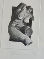 Prachtige ets naakte vrouw torso belverdere diepdruk gesign, Ophalen