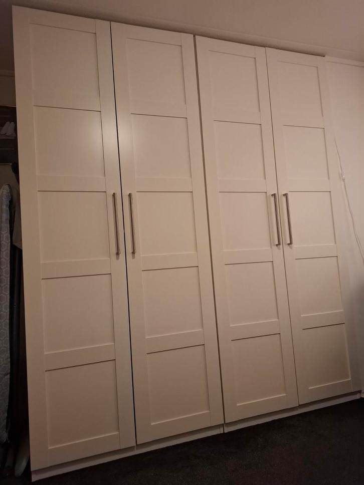 2 witte IKEA PAX Kasten - 3x hang 2x Leg, Huis en Inrichting, Kasten | Kledingkasten, Zo goed als nieuw, 200 cm of meer, 100 tot 150 cm