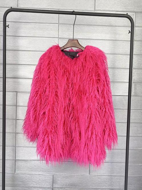 Donkerroze dames bontjas in diverse maten, Kleding | Dames, Jassen | Winter, Nieuw, Roze, Verzenden