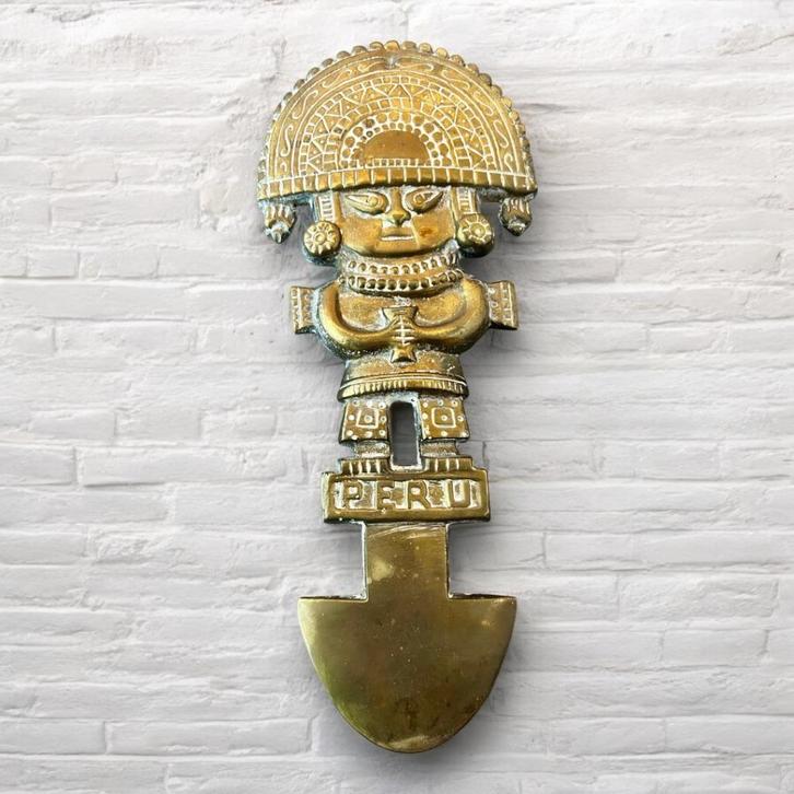 Vintage jaren 1970 koperen messing Inca god Tumi., Antiek en Kunst, Antiek | Koper en Brons, Koper, Ophalen of Verzenden