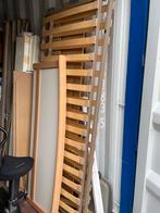 Gratis Bedframe met Nachtkastjes & Lampjes, Ophalen, Gebruikt, Bruin, .