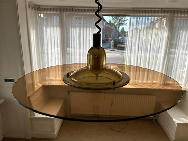 Vintage Glazen hanglamp, Huis en Inrichting, Lampen | Hanglampen, Gebruikt, Ophalen