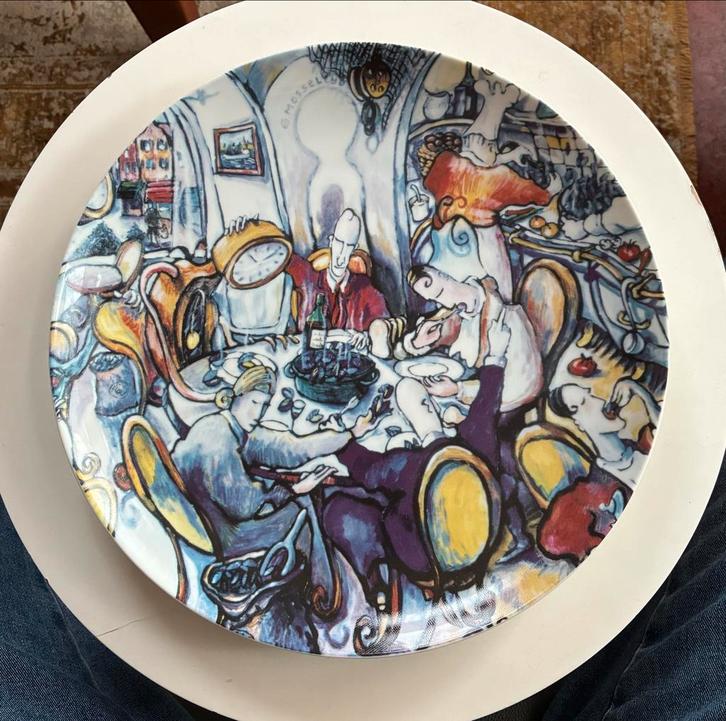 Rob van Trier - Mosseltijd Kunstbord, Antiek en Kunst, Antiek | Wandborden en Tegels, Ophalen of Verzenden