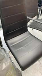 6 stoelen van leer, Ophalen, Zwart, Zo goed als nieuw, Metaal