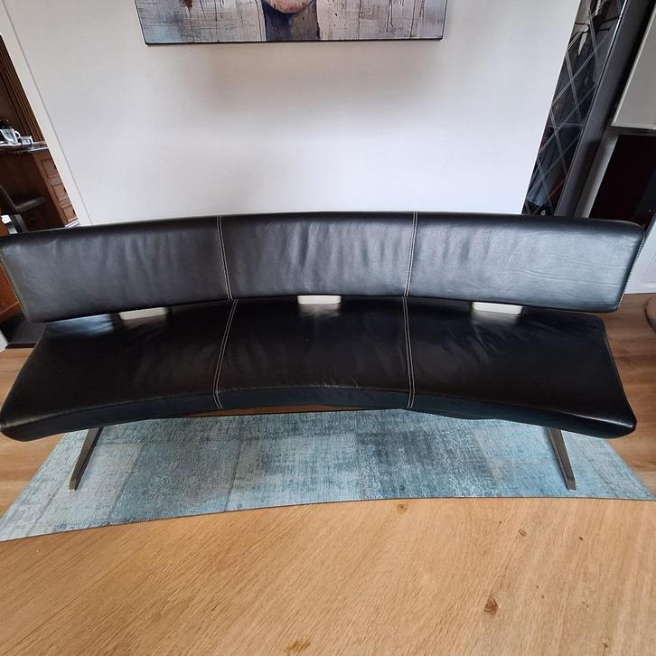 Zwart leren design eetbank van Musterring, Huis en Inrichting, Overige Huis en Inrichting, Zo goed als nieuw, Ophalen