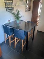 eettafel composiet met barkrukken, Ophalen, Gebruikt, Rechthoekig, 50 tot 100 cm