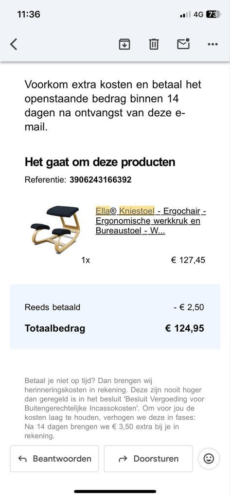 Ergochair Kniestoel - Zo goed als nieuw!, Huis en Inrichting, Bureaustoelen, Zo goed als nieuw, Bureaukruk, Zwart, Ergonomisch