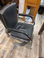 3 Degelijke Oude Kappersstoelen - Opknapbeurt Nodig, Ophalen, Gebruikt, Drie, Zwart