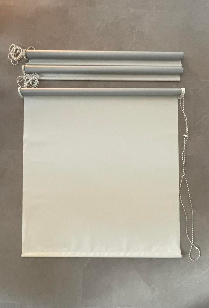 3 verduisterende rolgordijnen, Huis en Inrichting, Gebruikt, Crème, 150 tot 200 cm, 50 tot 100 cm