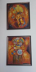 2 schilderijen van B. Long, Antiek en Kunst, Kunst | Schilderijen | Abstract, Ophalen