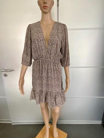 i448 Nikkie maat 36=S jurk jurkje beige/zwart beschikbaar voor biedingen