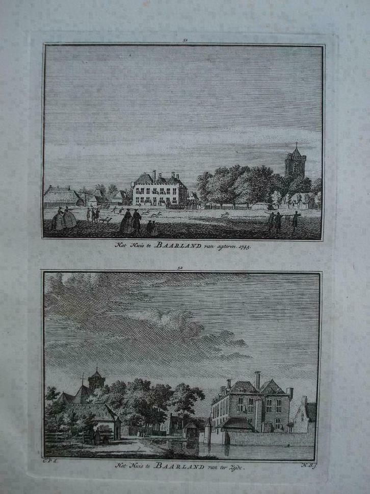 51-52 / Baarland  Het Huis Kopergravure 1754, Antiek en Kunst, Kunst | Etsen en Gravures, Ophalen of Verzenden