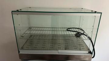Glazen opzet warmhoudvitrine beschikbaar voor biedingen