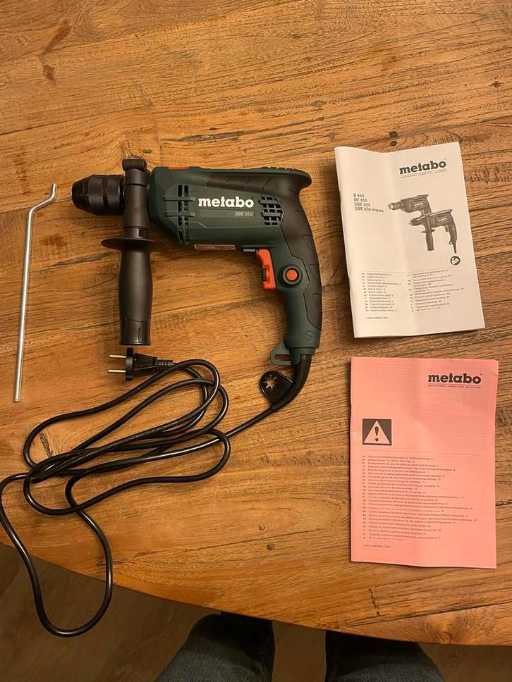 Metabo Klopboor SBE650 - Krachtige boormachine, Doe-het-zelf en Verbouw, Gereedschap | Boormachines, Nieuw, Boormachine, 400 tot 600 watt