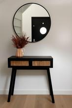 Zwarte Sidetable met Webbing Lades, Huis en Inrichting, Tafels | Sidetables, Ophalen, Minder dan 50 cm, Zo goed als nieuw, Metaal