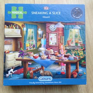 🧩GIBSONS Puzzel 100 XL Grote Stukken "SNEAKING A SLICE". beschikbaar voor biedingen
