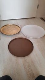 3 decoratie schalen voor op tafel, Ophalen, Rond, Glas