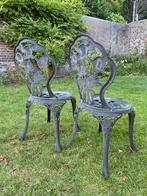 Bistro Stoelen Set - Metaal - Rozenmotief, Antiek en Kunst, Ophalen