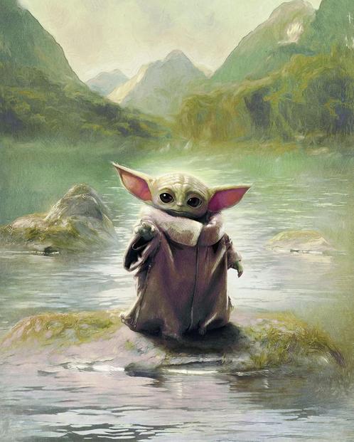 Mandalorian fotobehang Grogu Landscape * Muurdeco4kids, Huis en Inrichting, Stoffering | Behang, Groen, minder dan 10 m², Verzenden