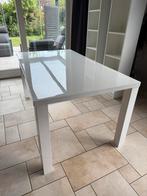 Witte hoogglans eettafel 160cm JYSK, Ophalen, Gebruikt, 50 tot 100 cm, Vijf personen of meer