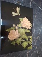 Vintage Schilderij Libelle & Pioenrozen Jaren '50, Ophalen of Verzenden