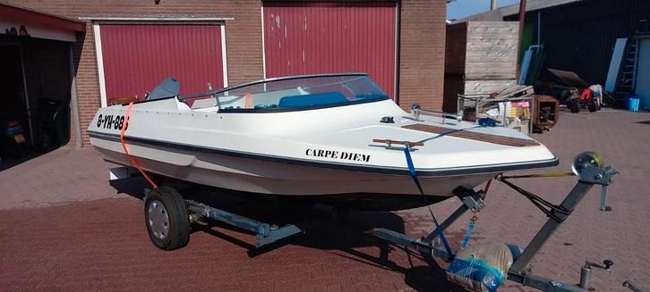 Speedboot ElanGT 40pk wit polyester - 5meter lang, Watersport en Boten, Speedboten, Gebruikt, 3 tot 6 meter, Benzine, Minder dan 70 pk