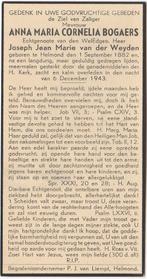 Anna Maria Bogaers 1882 Helmond + 1943 Helmond, 61 jaar, Verzenden