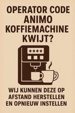 Operator code Animo koffiemachine kwijt of vergeten?, ., Overige typen, Ophalen of Verzenden, .