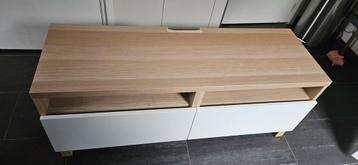 Ikea Besta tv meubel - lichtgeglazuurd eikenfineer - afbeelding 2
